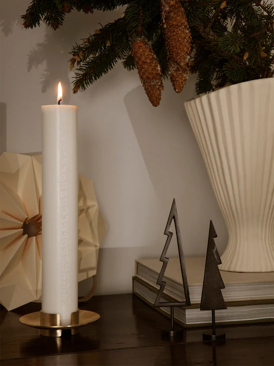 Block Candle Holder Brass