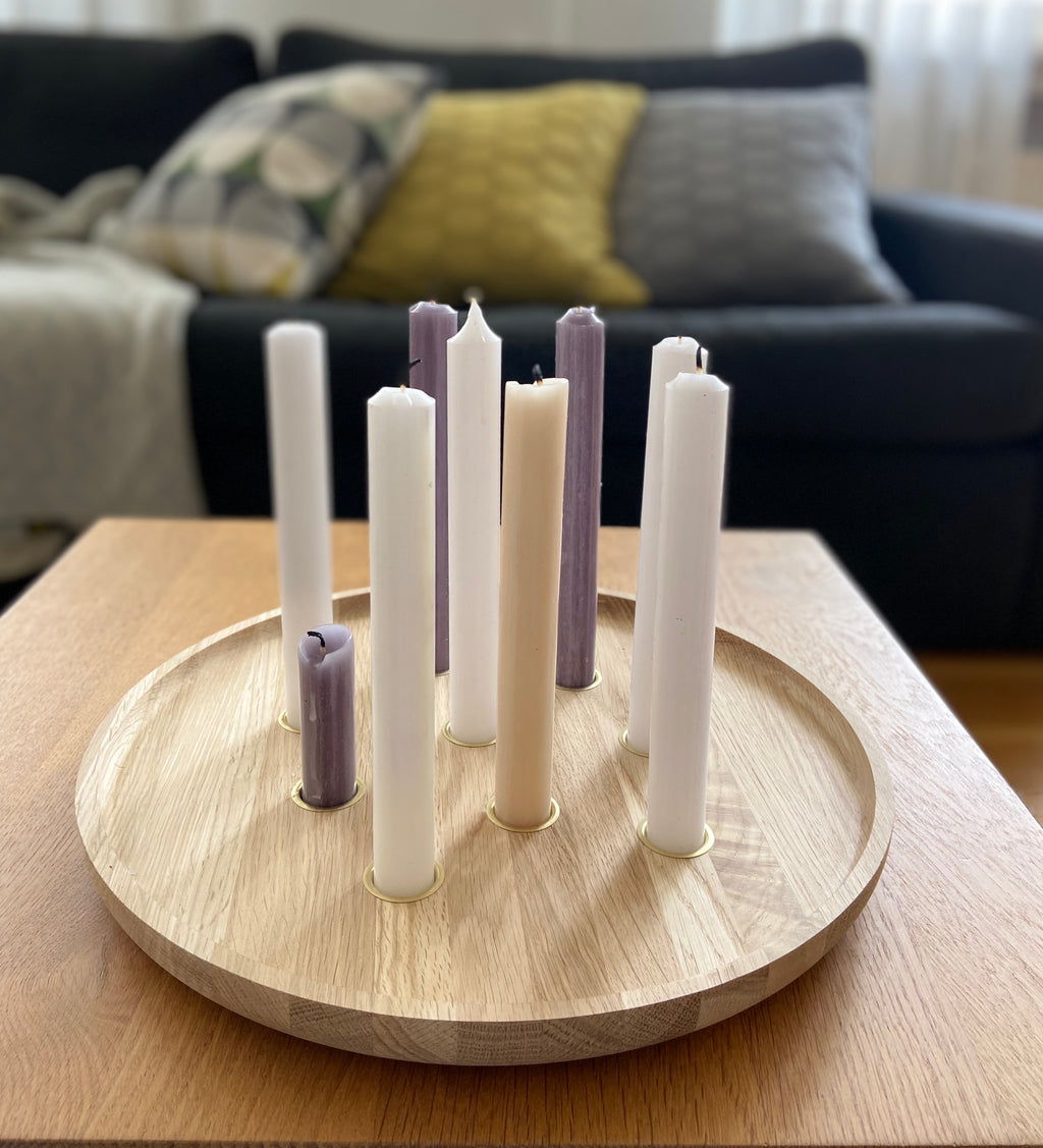 Kerzenbrett rund aus Eiche