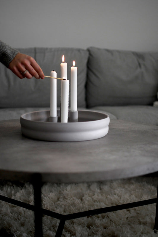 Bolmen White candlestick 30 × 30 × 9 cm