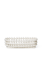 Ceramic Basket Oval Off White