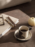 Inlay Cup with Saucer Sand/Brown