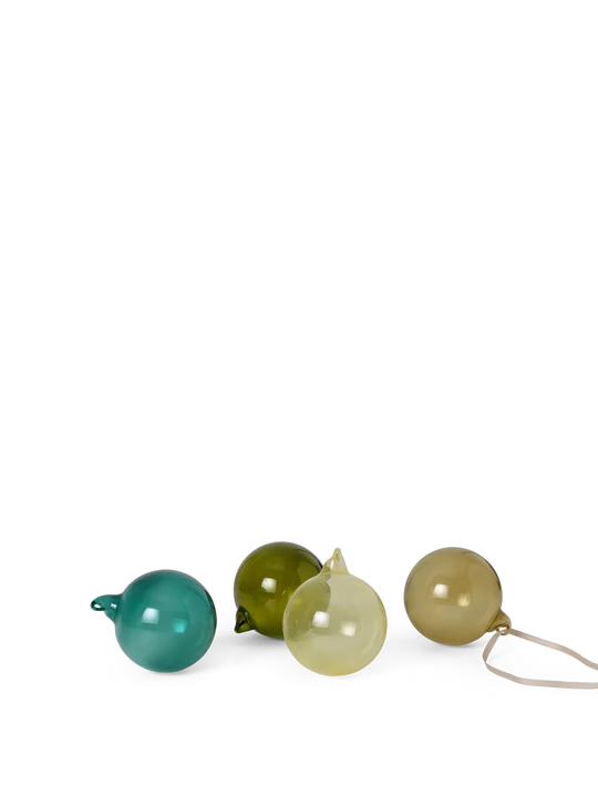 Glass Baubles M Set 4 Stck
