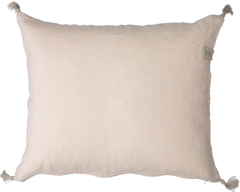 Kissen Leinen braun mit Quasten