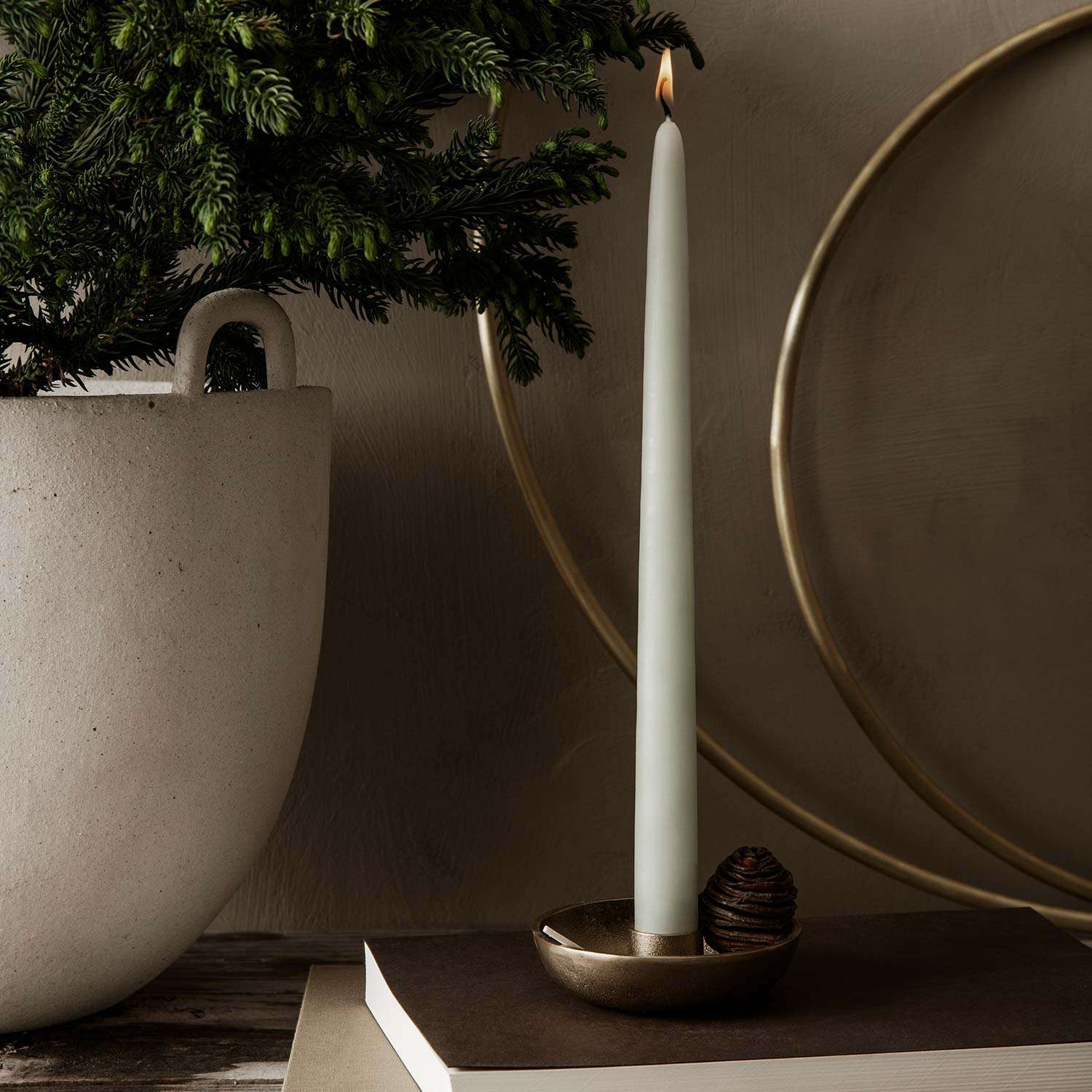 Bowl Candle Holder Brass Single