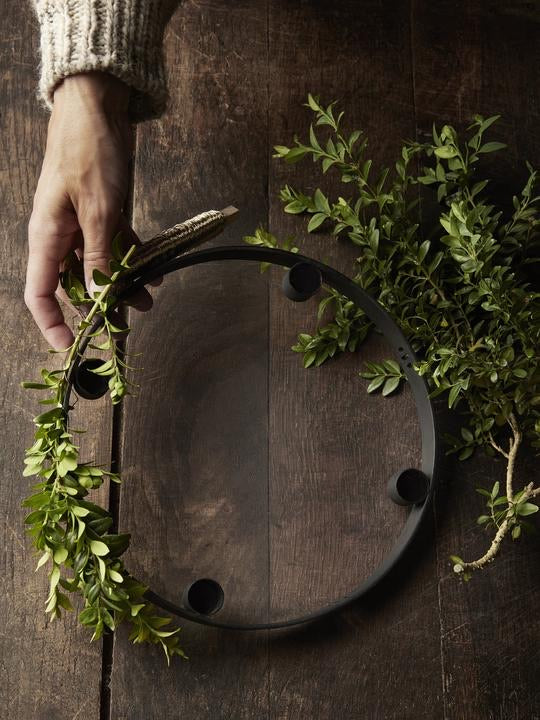 Candleholder circle Small Black Brass 25cm