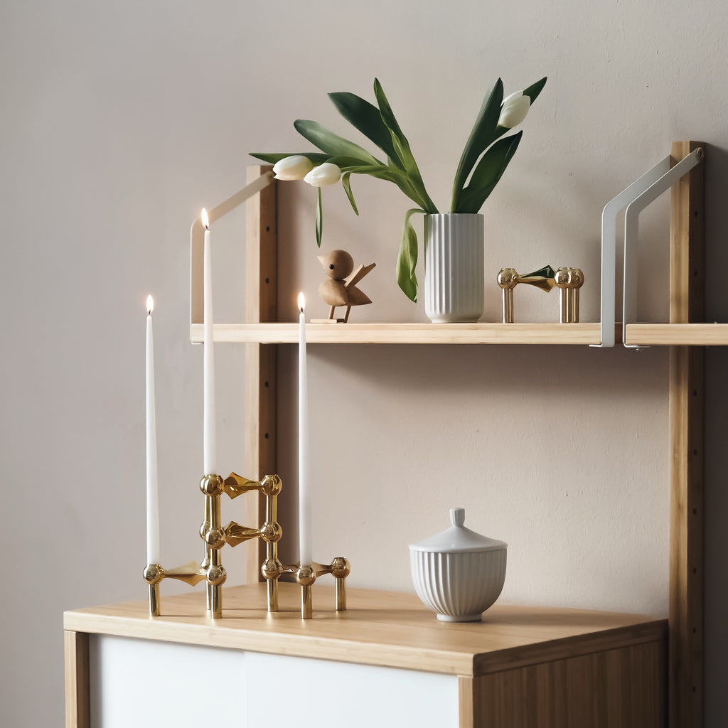 Stoff Nagel Kerzenhalter 3er Set