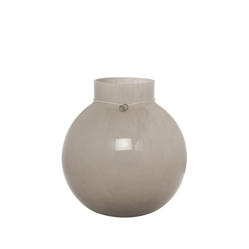 Glasvase rund beige