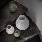 Runde Glasvase weiß