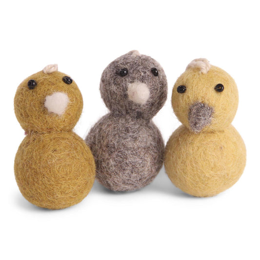 Round Mini Chickens, gelb, 3 er Set