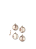 Christmas Glass Ornament Lines Red, 4 er Set
