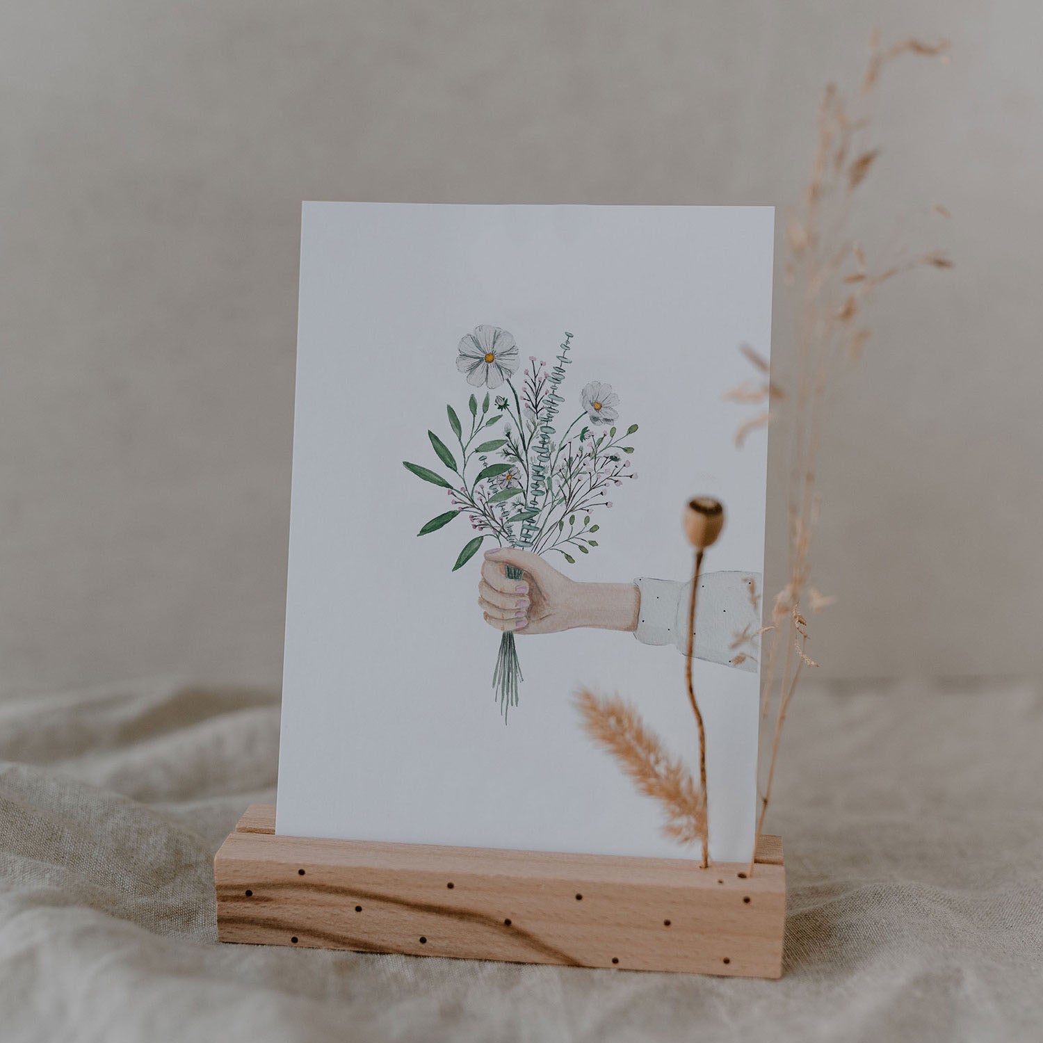 Postkarte Blumenhand