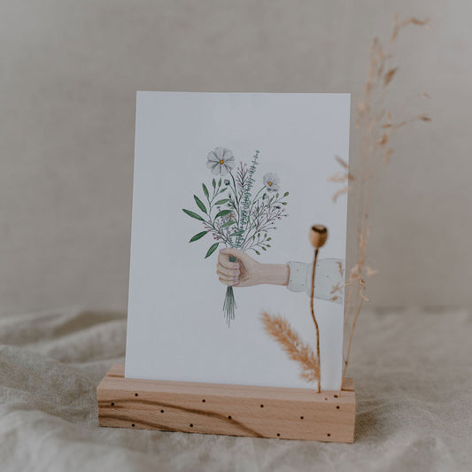 Postkarte Blumenhand
