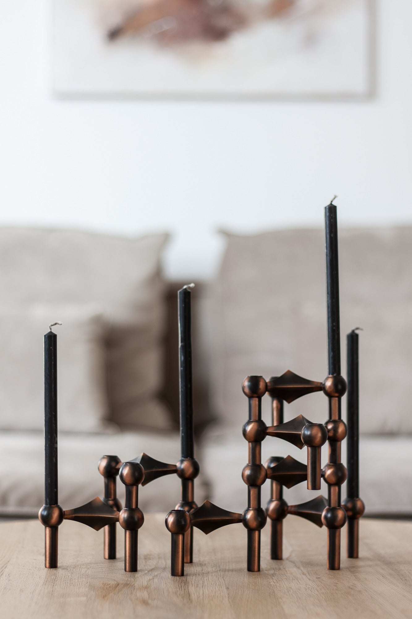 Stoff Kerzenhalter 3er Set – Zeitlos