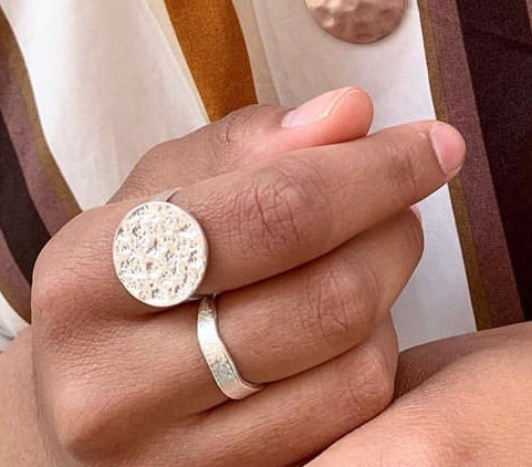 New Moon Ring silber/vergoldet