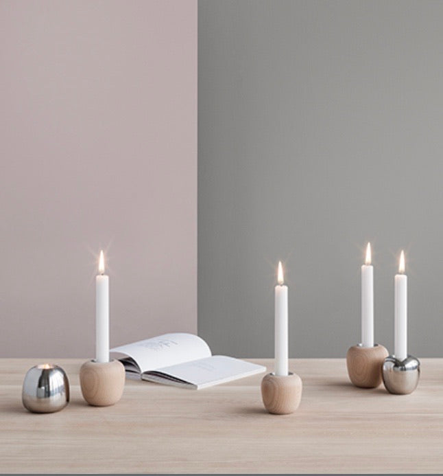 Ora candleholder small beech wood