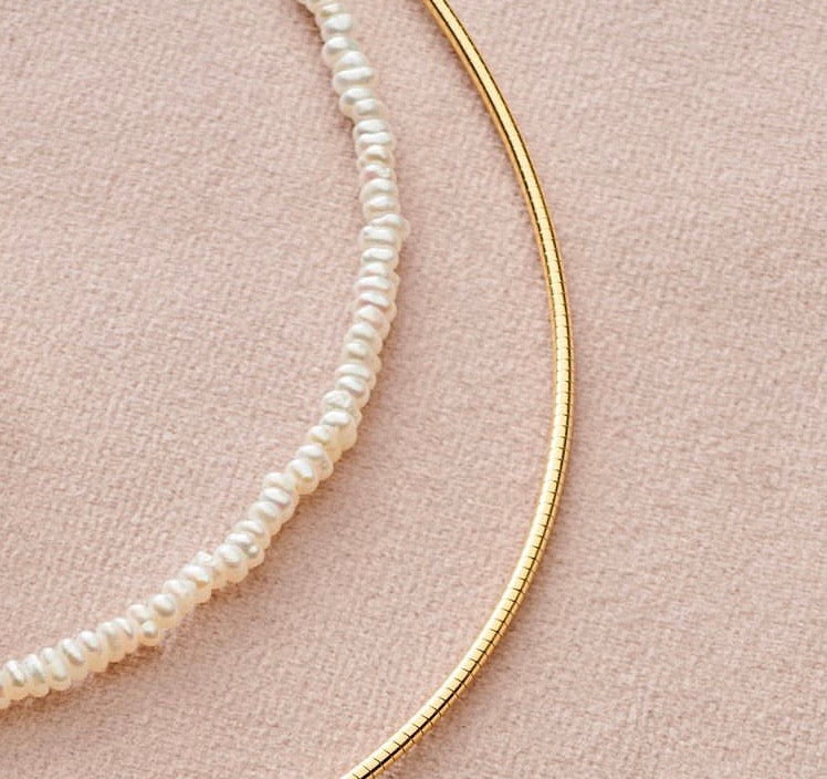 Baroque Pearl Necklace silber/vergoldet