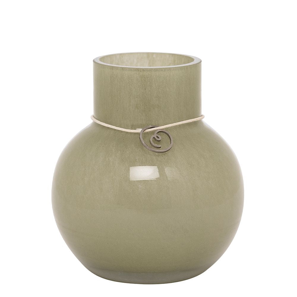 Glasvase rund green