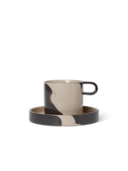 Inlay Cup with Saucer Sand/Brown