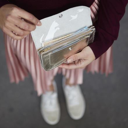 Cat Chase Wallet Medium Gold