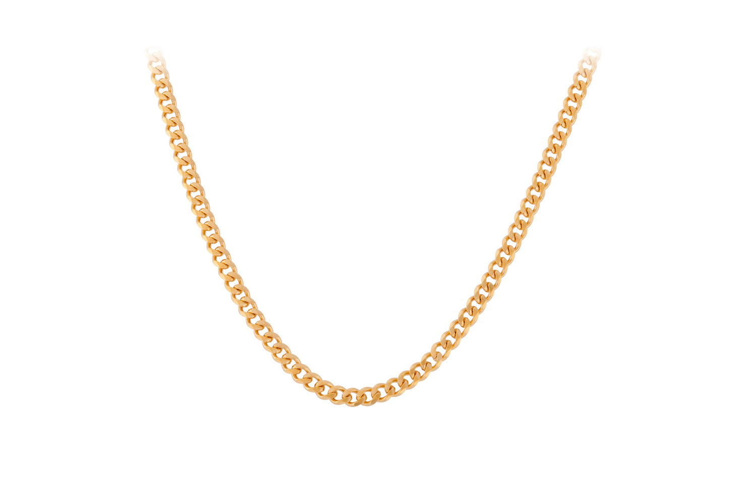 Solid Necklace 60-65 cm 925er Silber, vergoldet