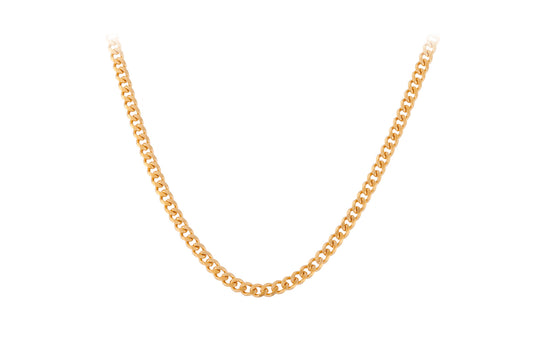 Solid Necklace 60-65 cm 925er Silber, vergoldet