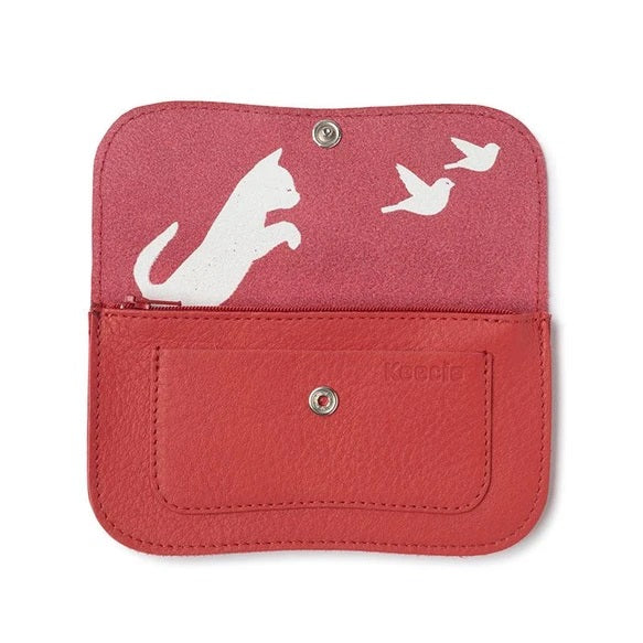 Cat Chase Wallet Medium Coral