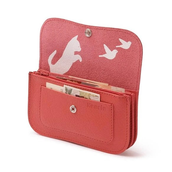 Cat Chase Wallet Medium Coral